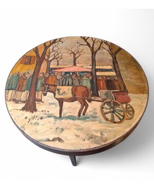 Tavolino dipinto da Ottorino Garosio