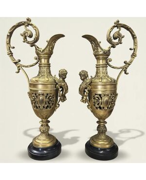 
Coppia di Versatoi in Bronzo Dorato Napoleone III