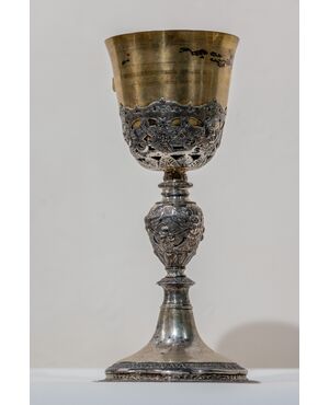 Liturgical silver chalice - 17th century