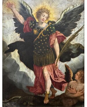 SAN MICHELE ARCANGELO VITTORIOSO- DIPINTO SU RAME - Bernardino Cesari
