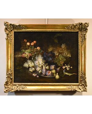 Natura morta di frutta con lucertola, Franz Werner Von Tamm (Amburgo 1658-Vienna 1754)