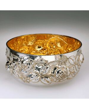 Portafrutta in Argento Manifattura Brandimarte Firenze Italia Seconda Metà '900