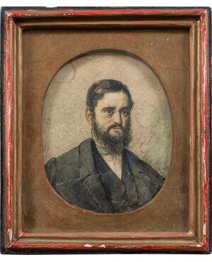 European painter (19th century) - Small portrait of a gentleman.