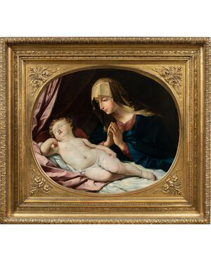 Guido Reni (Bologna 1575 - Bologna 1642), follower of - Madonna and Child.