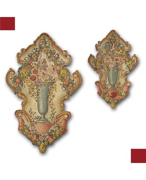 COPPIA DI PANELLI DIPINTI META’ XIX SECOLO