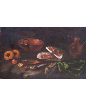 Natura morta - Carlo Magini (Fano, 16 settembre 1720 – Fano, 3 luglio 1806) XVIII secolo - Scheda prof.Agresti - Olio su tela