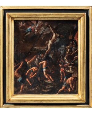 Maestro toscano (XVII sec.) - Innalzamento della croce.