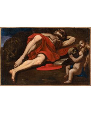 Pittore caravaggesco (XVII sec.) - San Girolamo.