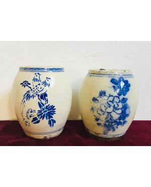 Coppia vasi bianchi -blu