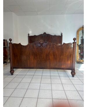 Lombardo Carlo X double bed, early 1800s, Emilia Bologna. Restored