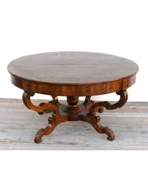 Mid-19th Century Walnut Basket Round Table
