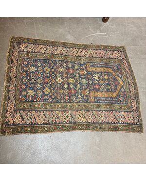 Antico tappeto da preghiera Caucaso - Shirvan epoca XIX sec con data . Mis 144 x 106