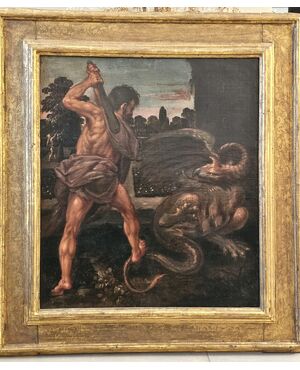"Ercole che uccide l'Idra" Scuola emiliana del XVII secolo