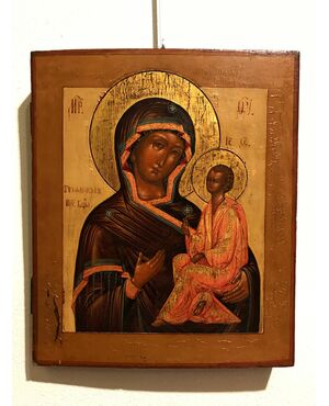 Icona raffigurante "Madre di Dio di Tichuin" (lotto 13), Accademia Moscovita, inizi del XIX secolo