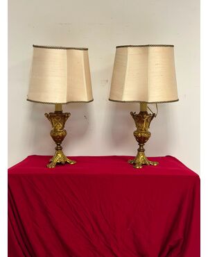 Pair of early 20th century bedside lamps.