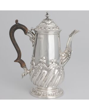 Queen Victoria sterling silver coffee pot, John Aldwinckle & Thomas Slater, London, 1891