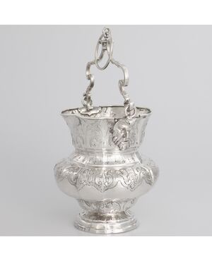 Silver bucket, cast, embossed and chased. Ex Devotione Mazziotti. Naples, 1765