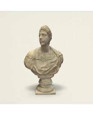 
Busto Imperatore Romano in Marmo, Scuola Romana XVII secolo
