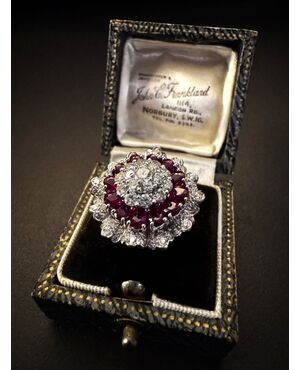 Anello  con  Diamanti  e  Rubini anni  '50