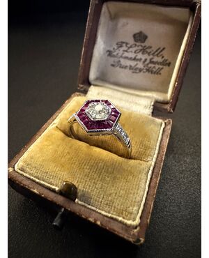 Anello  con  Rubini  e  Diamanti