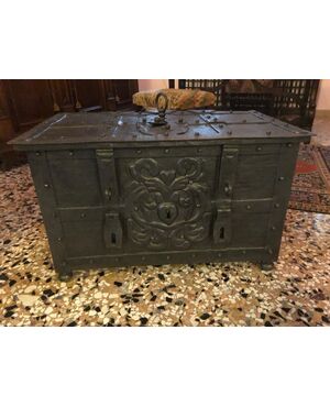 17th-century wrought iron chest