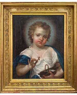 GESU’ BAMBINO dipinto su tela – Giuseppe Angeli