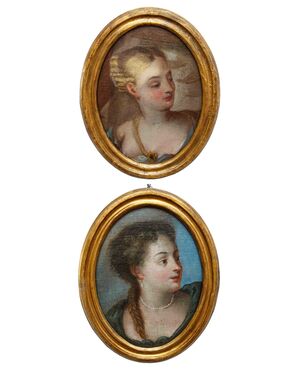 Antonio Domenico Beverense (?, 1624/26 – Vicenza, 1694), Coppia di ritratti femminili