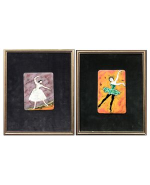 Giuseppe Maretto (Milan 1908–1984) - 2 Enamels with Dancers