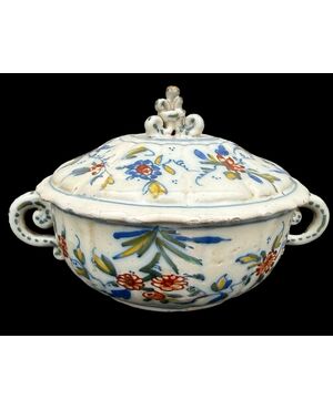 Tazza da puerpera in maiolica.Manifattura Coppellotti.Lodi.