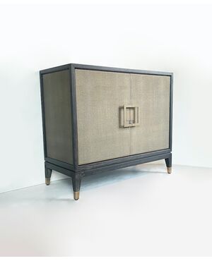 Contemporary sideboard - wood and faux leather