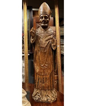 DARS690 - Scultura rappresentante San Ambrogio, misure cm L 36 x H 135 x P 35