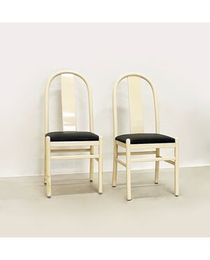 Lacquered wood chairs - 1980 (set of 4)