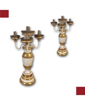 COPPIA DI CANDELIERI LUIGI XVI SECONDA META’ XVIII SECOLO