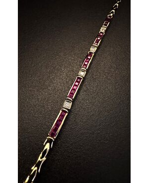 Bracciale  con  Rubini  e  Diamanti