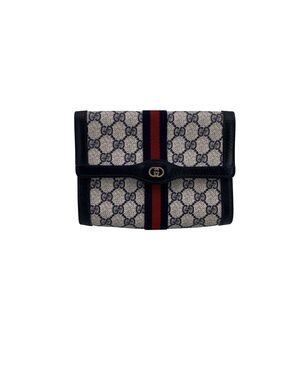 GUCCI Pochette Vintage in Tela Col. Blu S