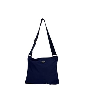 PRADA Borsa a Tracolla in Tela Col. Blu Tessuto M