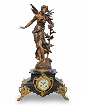 LARGE PENDULUM CLOCK - "PARFUM DES FLEURS" - AUGUSTE MOUREAU