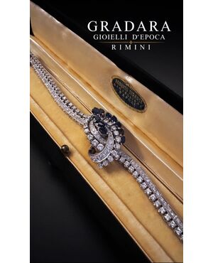 Bracciale  a nodo  con  Zaffiri  e  Diamanti   5.5  ct.