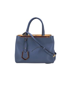 FENDI Borsa Shopper in Pelle Col. Blu 2Jours M