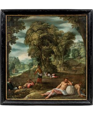 Pauwels Franck, detto Paolo Fiammingo (Anversa 1540 ca. - Venezia 1596) - Parabola del diavolo che semina zizzania.