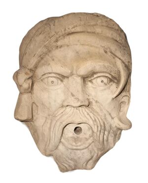 Carrara marble grotesque mask