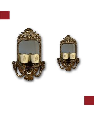 PAIR OF GILDED SCONCE CARLO X FIRST HALF 19TH CENTURY