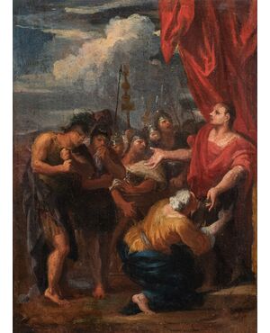 Pier Dandini (Firenze 1646 - Firenze 1712) attribuito - La continenza di Scipione (bozzetto preparatorio).