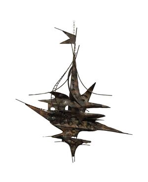 Brutalist Metal Wall Sculpture Curtis Jere Style