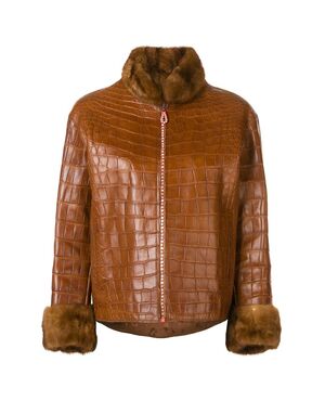 1990s Carlo Tivioli Leather And Fur Jacket
