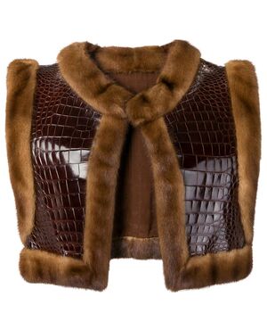 1970s Carlo Tivioli Leather And Fur Vest
