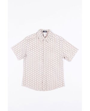 “Gianni Versace Couture” Camicia beige ricamo cerchi