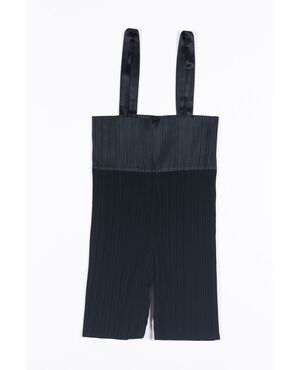 “Issey Miyake” Pantalone nero plissettato con bratelle