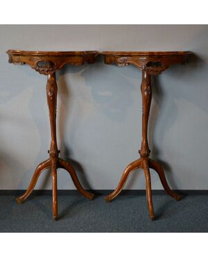 Pair of small console wall tables from the 20th century     