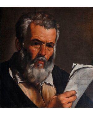 J. De Ribera known as Lo Spagnoletto, Portrait of the philosopher Anaximander, oil on canvas.     